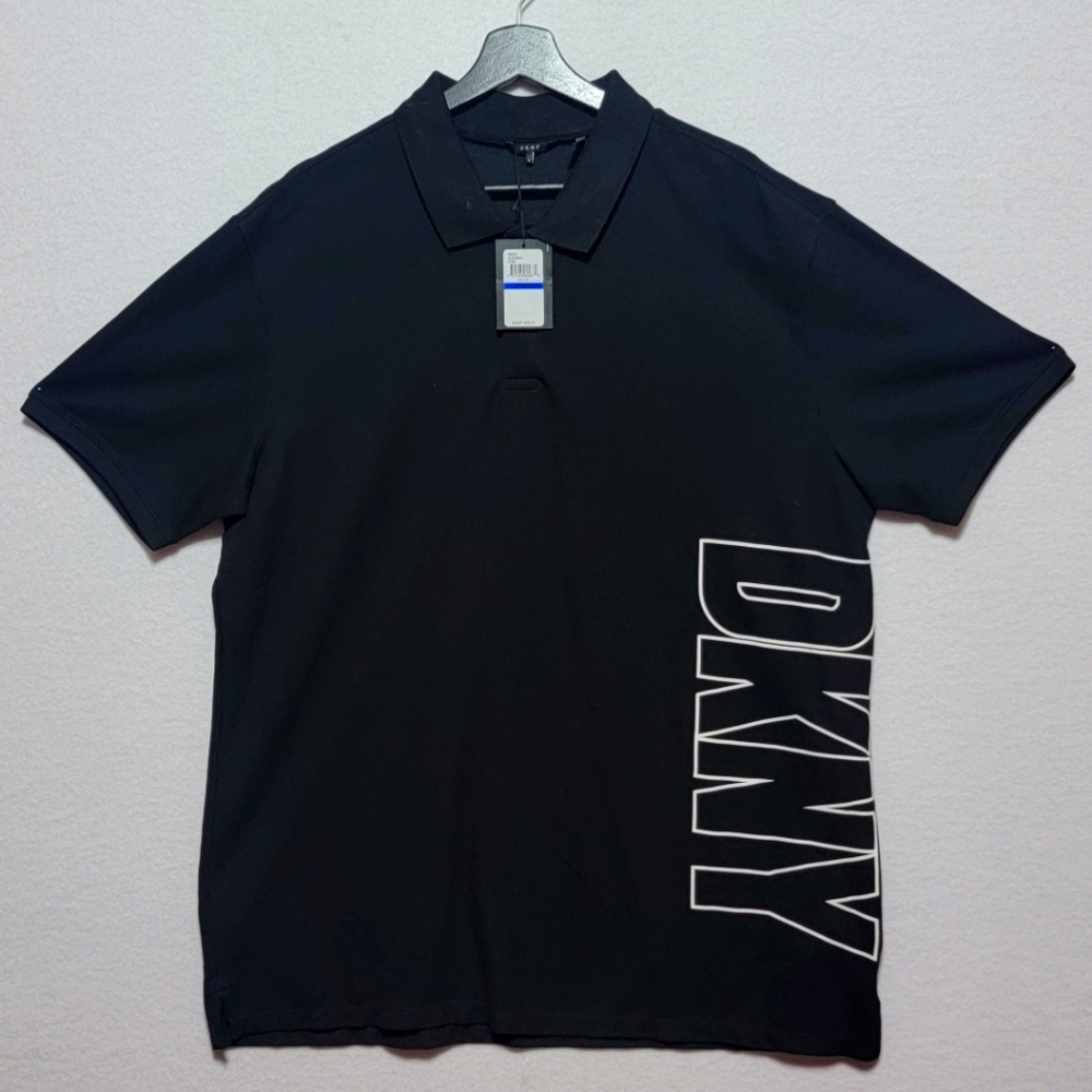 DKNY Men's Black Polo Shirt SIZE XL. #753